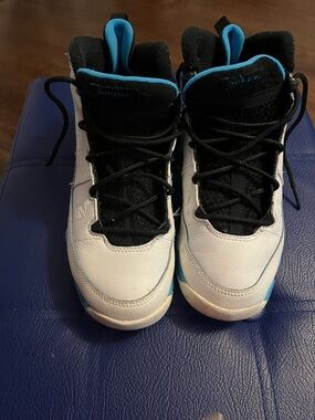 Jordan Kids White and Blue Basketball Sneakers
